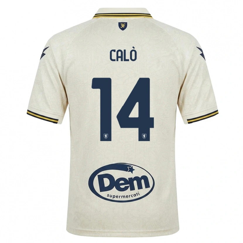 Danxen Heren Giacomo Calò #14 Oldlace Geel Zwart Uitshirt Uittenue 2026/27 T-Shirt