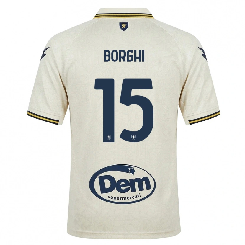 Danxen Heren Giordano Borghi #15 Oldlace Geel Zwart Uitshirt Uittenue 2026/27 T-Shirt