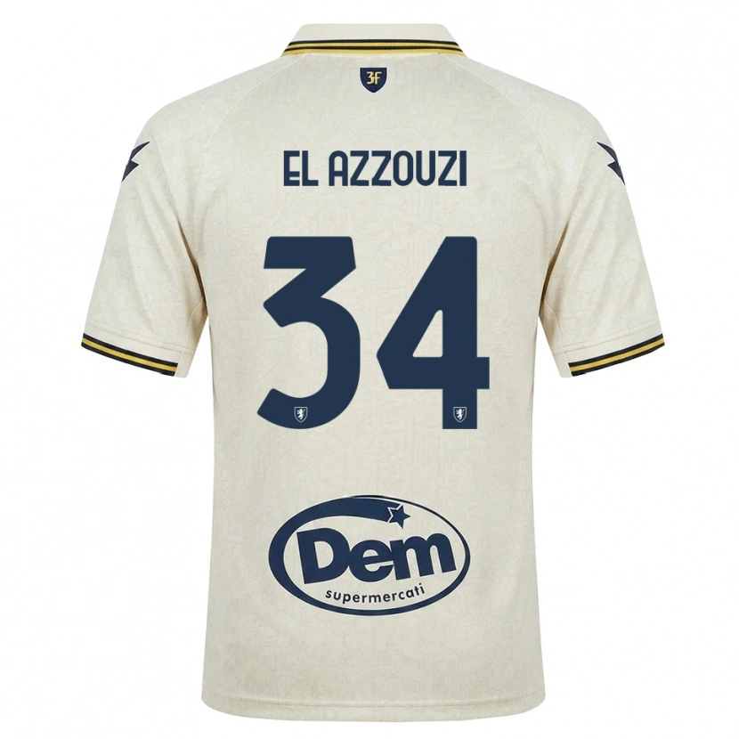 Danxen Heren Anouar El Azzouzi #34 Oldlace Geel Zwart Uitshirt Uittenue 2026/27 T-Shirt