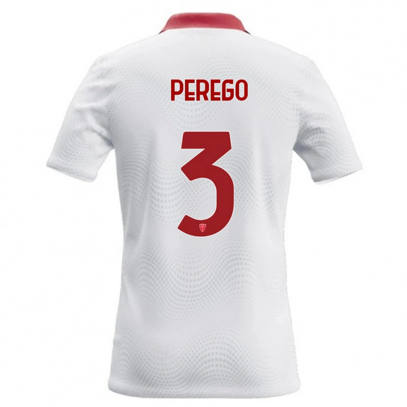 Danxen Heren Gregorio Perego #3 Wit Rood Uitshirt Uittenue 2026/27 T-Shirt