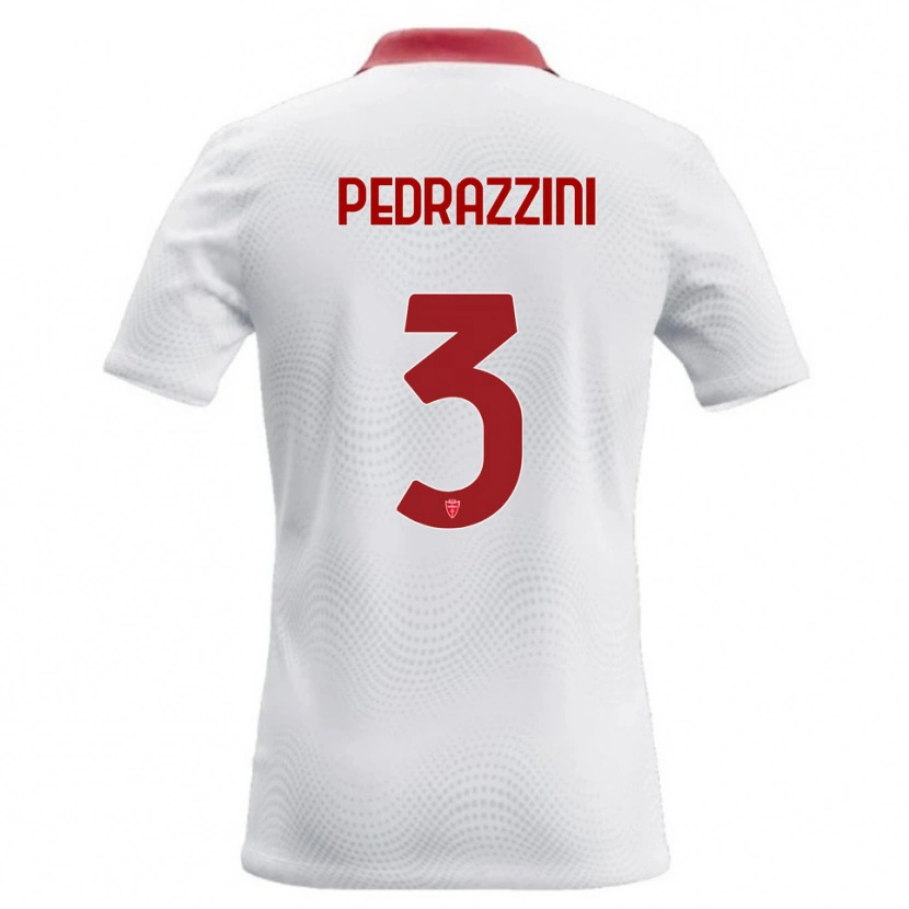 Danxen Heren Carlo Pedrazzini #3 Wit Rood Uitshirt Uittenue 2026/27 T-Shirt