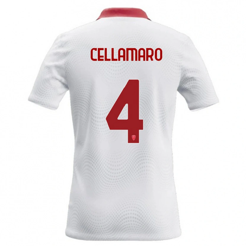 Danxen Heren Simone Cellamaro #4 Wit Rood Uitshirt Uittenue 2026/27 T-Shirt