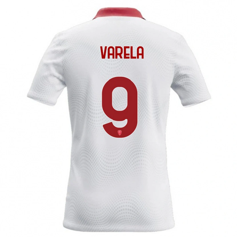 Danxen Heren Gustavo Varela #9 Wit Rood Uitshirt Uittenue 2026/27 T-Shirt