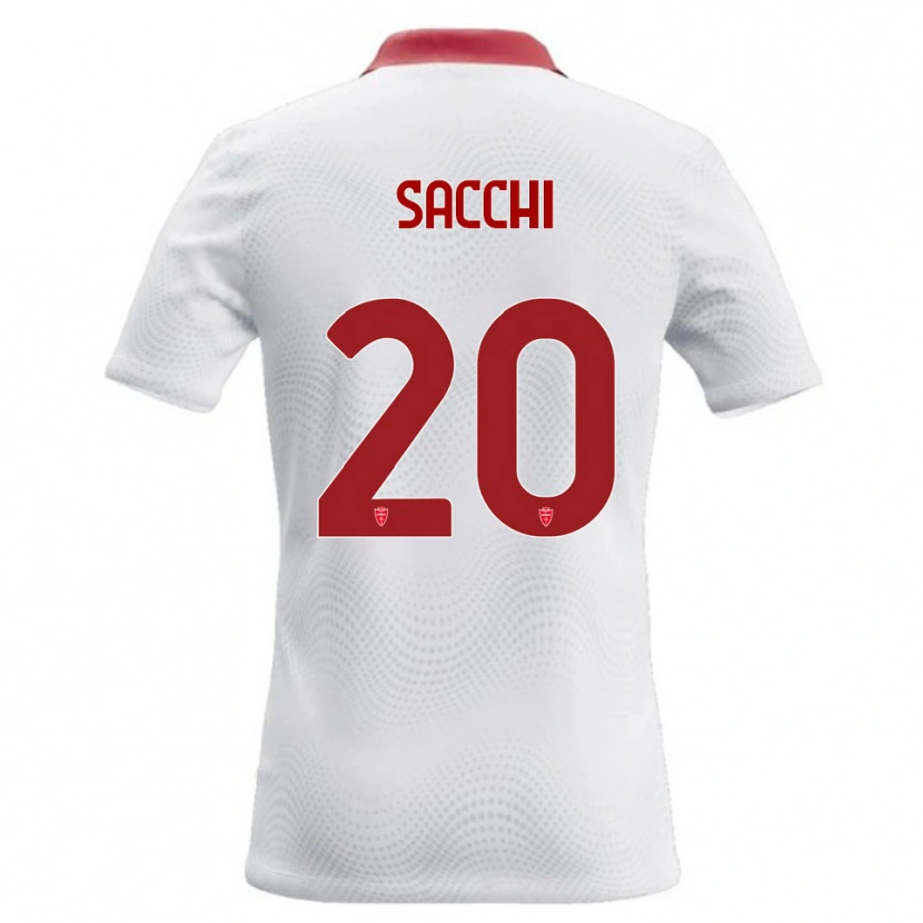Danxen Heren Riccardo Sacchi #20 Wit Rood Uitshirt Uittenue 2026/27 T-Shirt