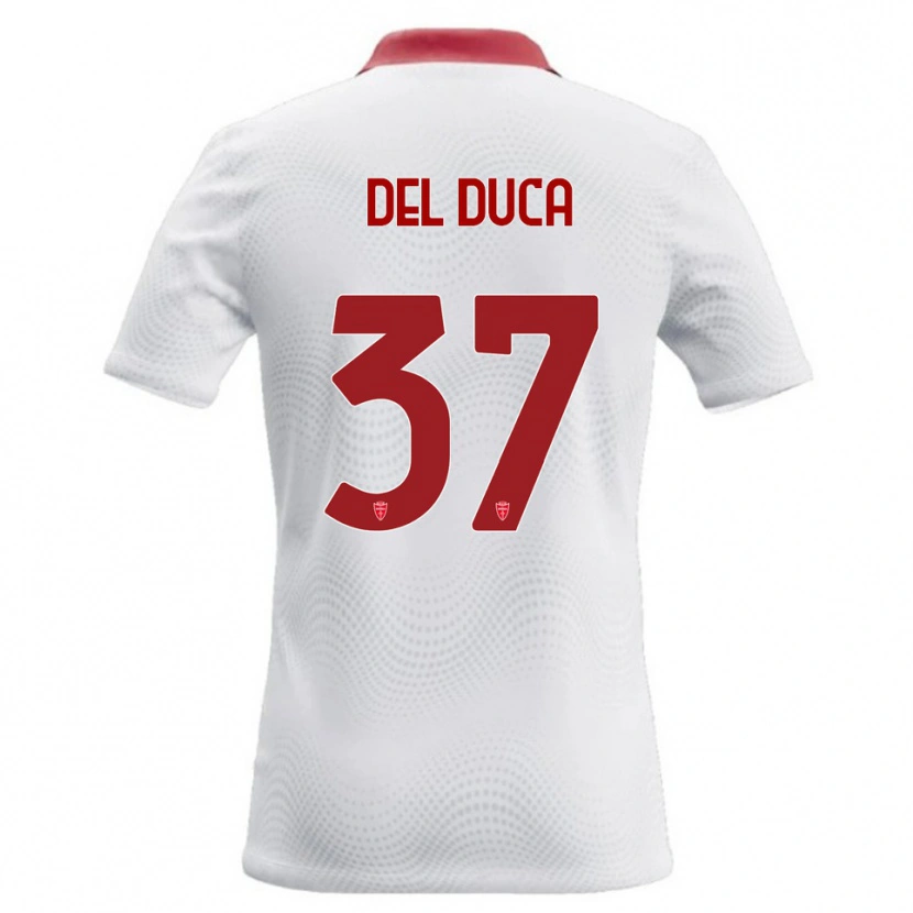 Danxen Heren Jacopo Del Duca #37 Wit Rood Uitshirt Uittenue 2026/27 T-Shirt