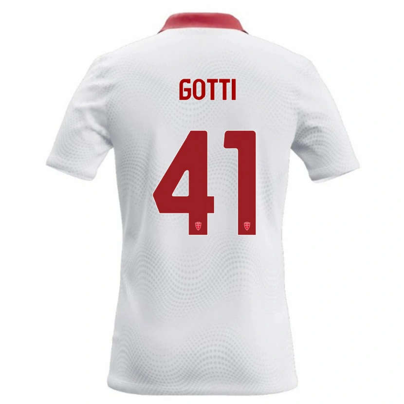 Danxen Heren Andrea Gotti #41 Wit Rood Uitshirt Uittenue 2026/27 T-Shirt