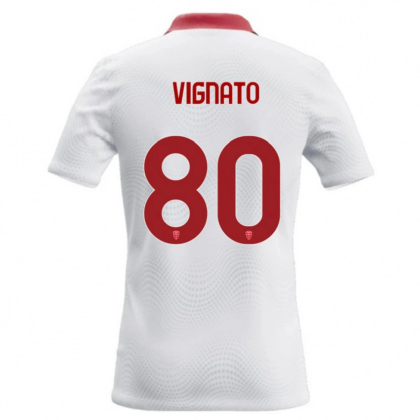 Danxen Heren Samuele Vignato #80 Wit Rood Uitshirt Uittenue 2026/27 T-Shirt