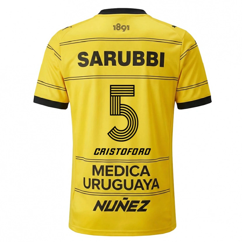 Danxen Heren Sebastián Cristóforo #5 Geel Zwart Uitshirt Uittenue 2026/27 T-Shirt