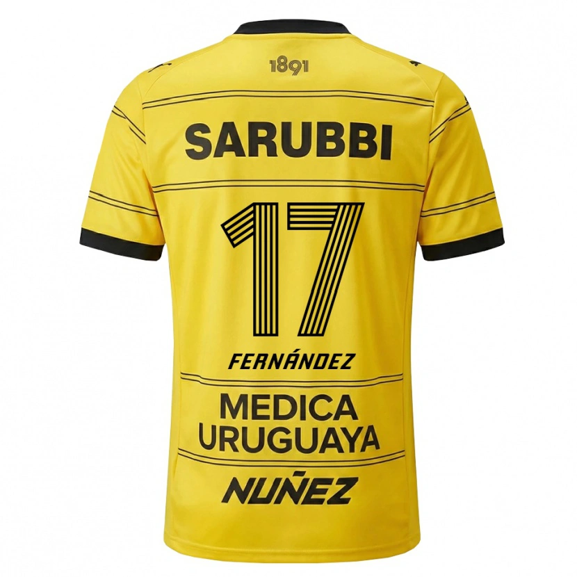 Danxen Heren Ezequiel Fernández #17 Geel Zwart Uitshirt Uittenue 2026/27 T-Shirt