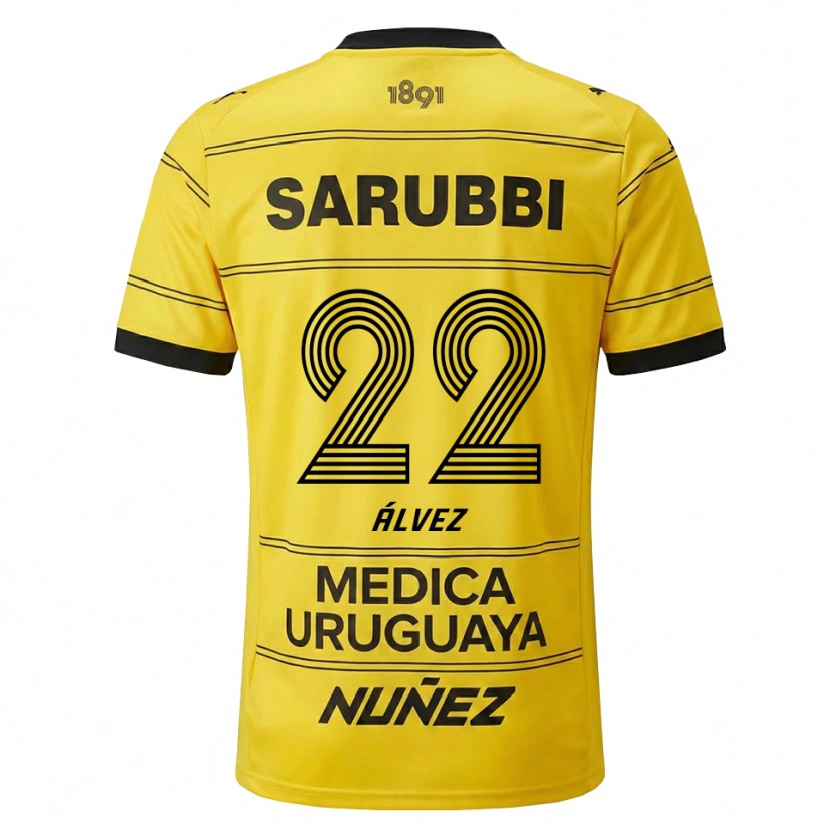 Danxen Heren Facundo Álvez #22 Geel Zwart Uitshirt Uittenue 2026/27 T-Shirt