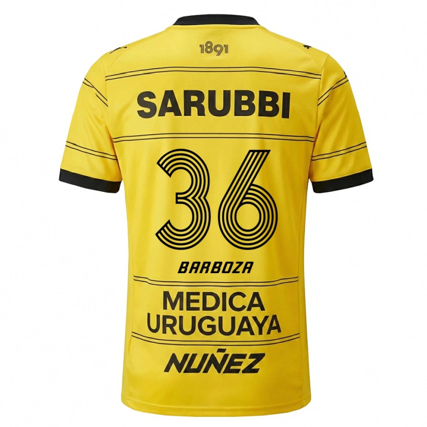 Danxen Heren Brian Barboza #36 Geel Zwart Uitshirt Uittenue 2026/27 T-Shirt