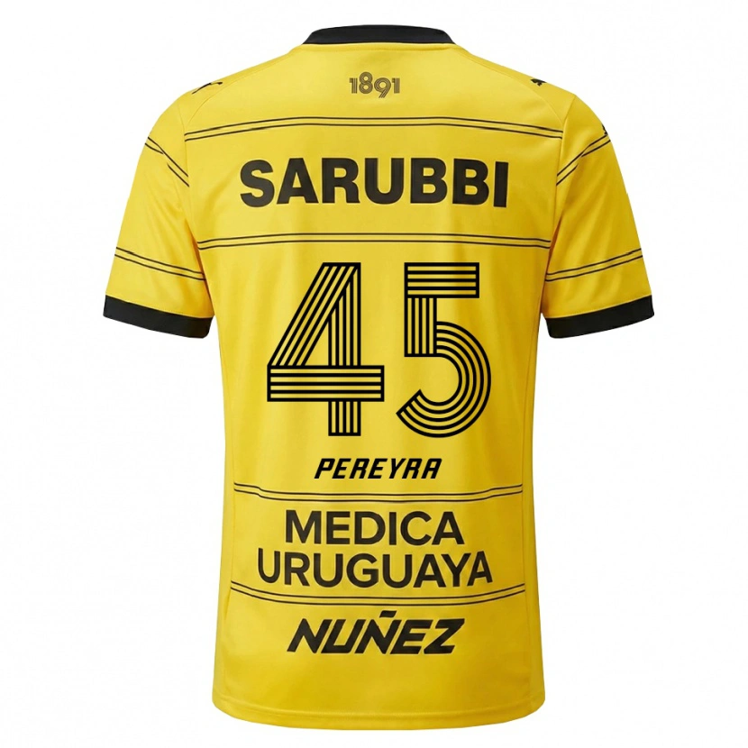 Danxen Heren Estevan Pereyra #45 Geel Zwart Uitshirt Uittenue 2026/27 T-Shirt