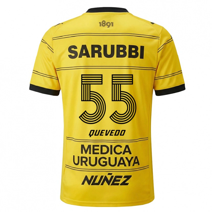 Danxen Heren Juan Quevedo #55 Geel Zwart Uitshirt Uittenue 2026/27 T-Shirt