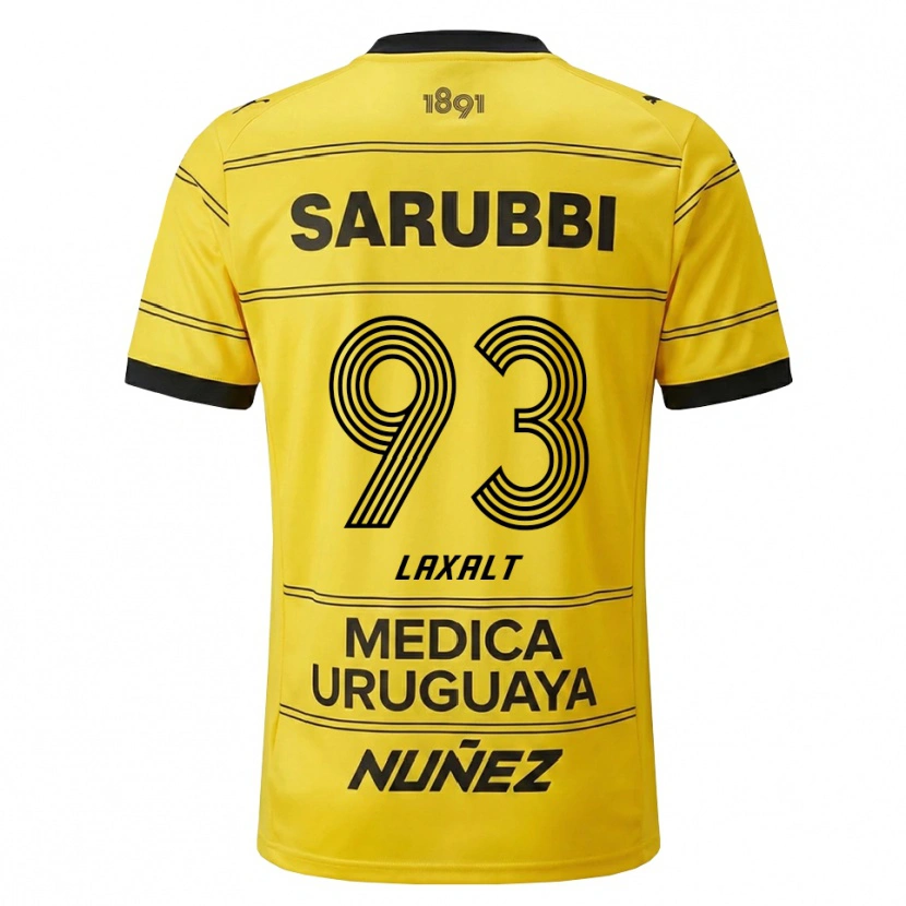 Danxen Heren Diego Laxalt #93 Geel Zwart Uitshirt Uittenue 2026/27 T-Shirt
