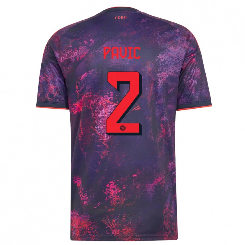 Danxen Heren Filip Pavić #2 Paars Rood Thuisshirt Derde Tenue 2026/27 T-Shirt
