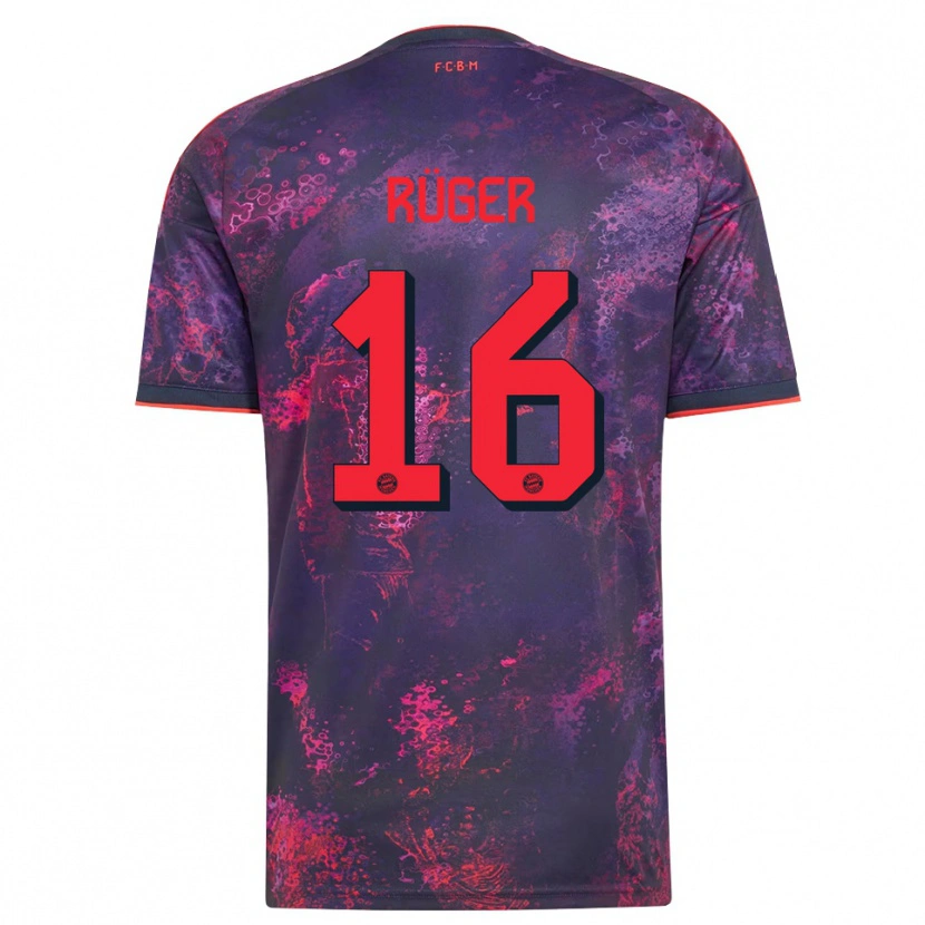 Danxen Heren Kurt Rüger #16 Paars Rood Thuisshirt Derde Tenue 2026/27 T-Shirt