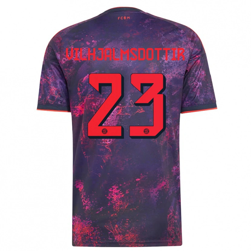Danxen Heren Karolina Lea Vilhjalmsdottir #23 Paars Rood Thuisshirt Derde Tenue 2026/27 T-Shirt