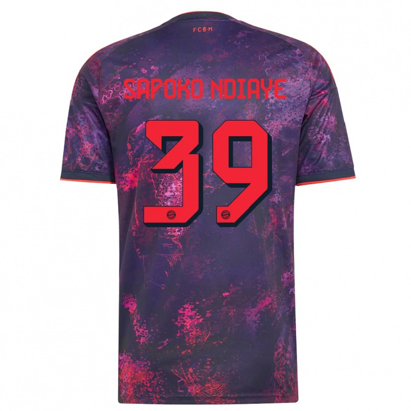 Danxen Heren Bara Sapoko Ndiaye #39 Paars Rood Thuisshirt Derde Tenue 2026/27 T-Shirt