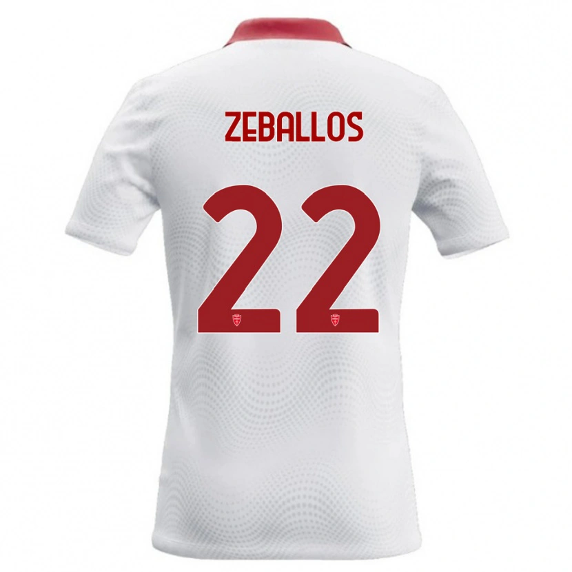 Danxen Dames Exequiel Zeballos #22 Wit Rood Uitshirt Uittenue 2026/27 T-Shirt