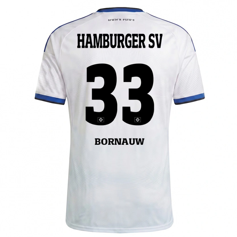 Danxen Dames Sebastiaan Bornauw #33 Wit Zwart Blauw Thuisshirt Thuistenue 2026/27 T-Shirt