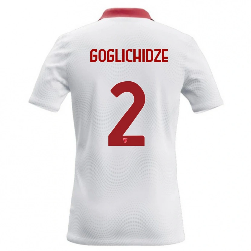 Danxen Dames Saba Goglichidze #2 Wit Rood Uitshirt Uittenue 2026/27 T-Shirt