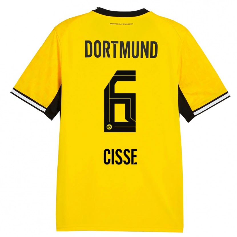 Danxen Dames Faroukou Cisse #6 Geel Zwart Wit Thuisshirt Thuistenue 2026/27 T-Shirt