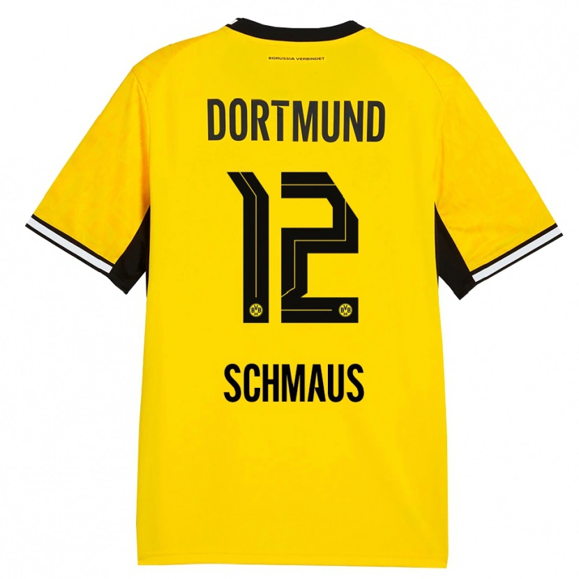 Danxen Dames Massimiliano Schmaus #12 Geel Zwart Wit Thuisshirt Thuistenue 2026/27 T-Shirt