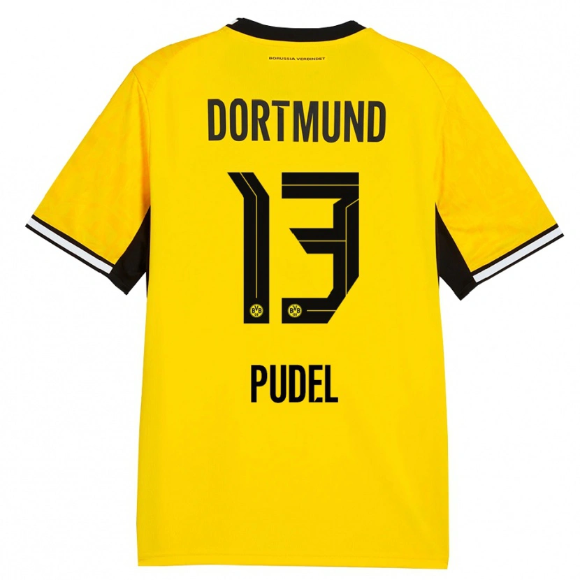 Danxen Dames Bjarne Pudel #13 Geel Zwart Wit Thuisshirt Thuistenue 2026/27 T-Shirt