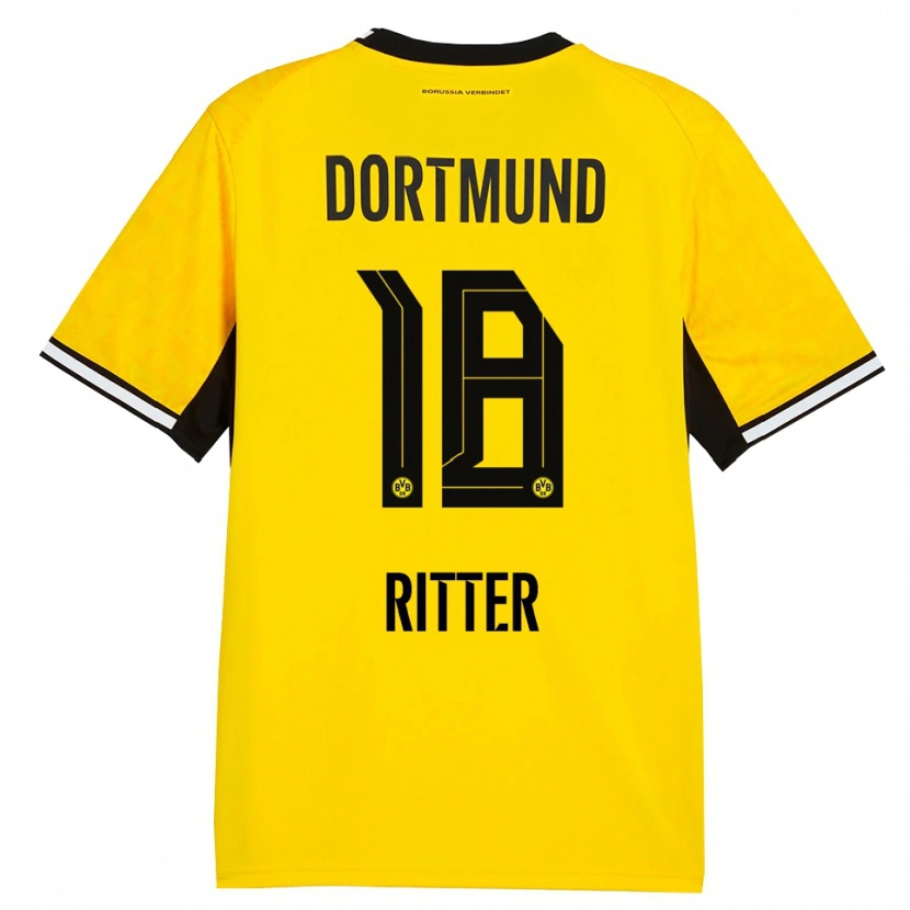 Danxen Dames Roméo Ritter #18 Geel Zwart Wit Thuisshirt Thuistenue 2026/27 T-Shirt