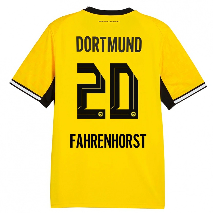 Danxen Dames Luke Fahrenhorst #20 Geel Zwart Wit Thuisshirt Thuistenue 2026/27 T-Shirt