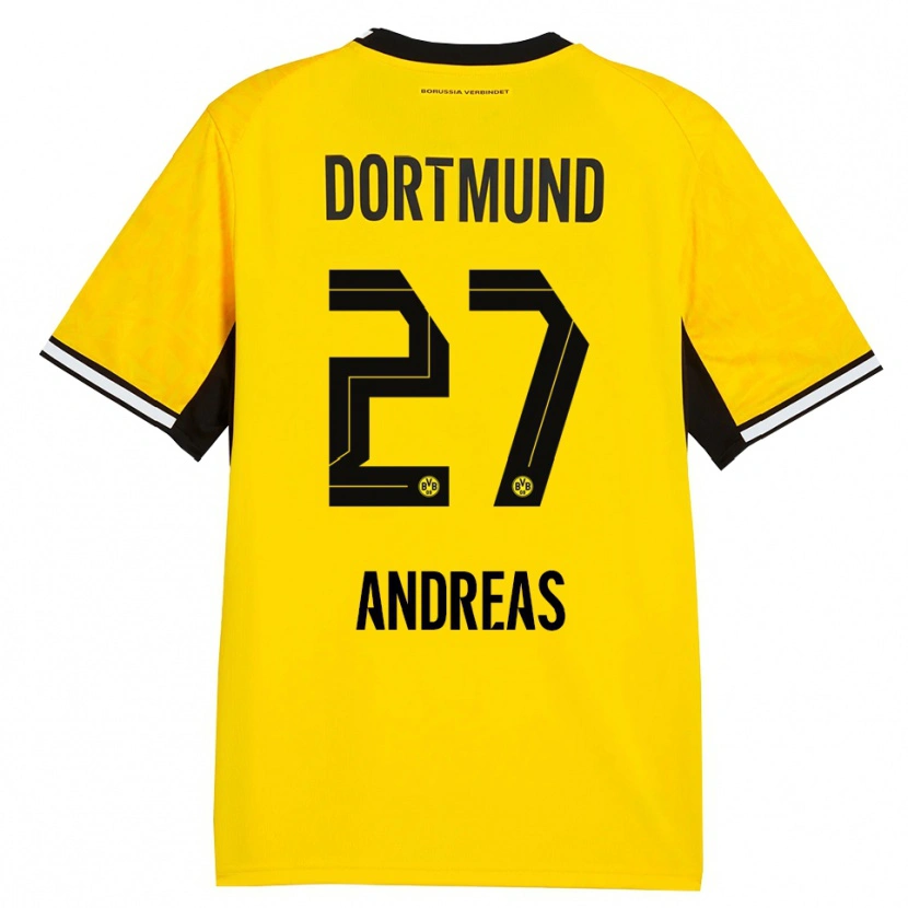 Danxen Dames Kuno Andreas #27 Geel Zwart Wit Thuisshirt Thuistenue 2026/27 T-Shirt