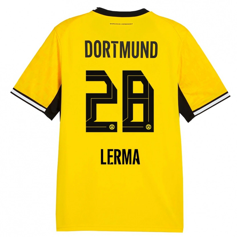 Danxen Dames Justin Lerma #28 Geel Zwart Wit Thuisshirt Thuistenue 2026/27 T-Shirt