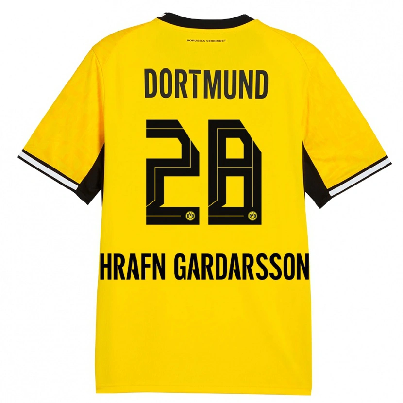 Danxen Dames Bjarki Hrafn Gardarsson #28 Geel Zwart Wit Thuisshirt Thuistenue 2026/27 T-Shirt