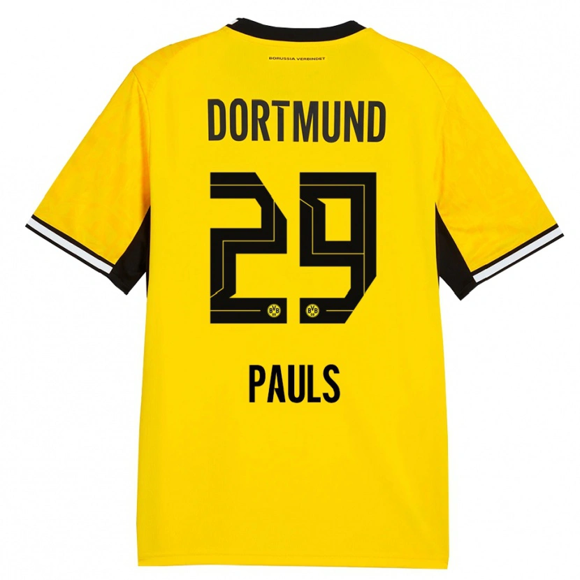 Danxen Dames Emilia Pauls #29 Geel Zwart Wit Thuisshirt Thuistenue 2026/27 T-Shirt