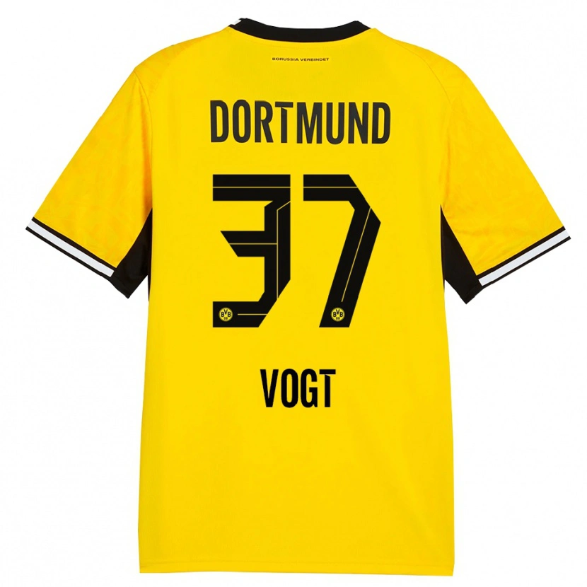 Danxen Dames Levin Vogt #37 Geel Zwart Wit Thuisshirt Thuistenue 2026/27 T-Shirt