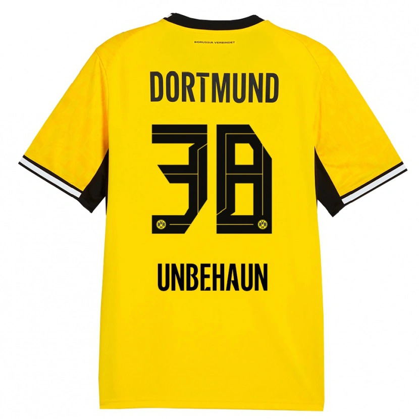 Danxen Dames Luca Unbehaun #38 Geel Zwart Wit Thuisshirt Thuistenue 2026/27 T-Shirt