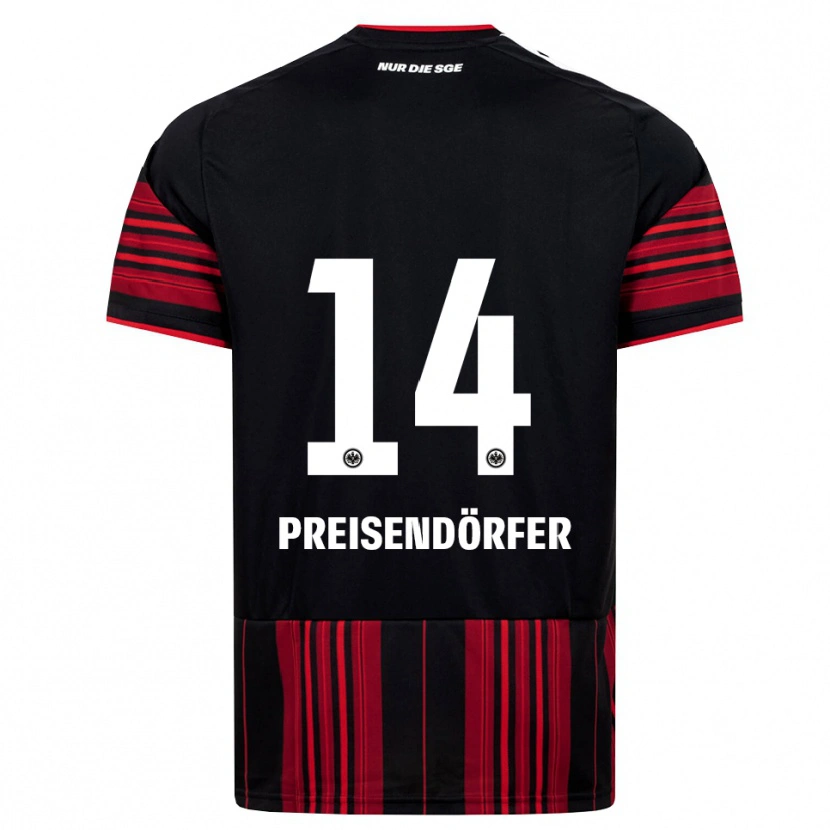 Danxen Dames Constantin Preisendörfer #14 Zwart Rood Wit Thuisshirt Thuistenue 2026/27 T-Shirt