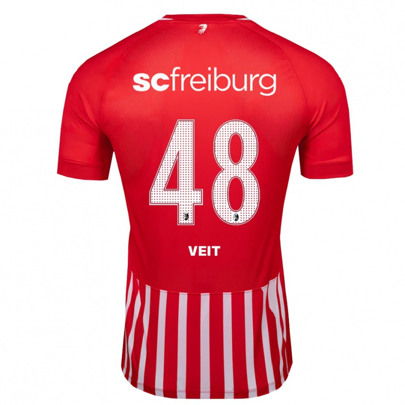 Danxen Dames Jannik Veit #48 Rood Wit Zwart Thuisshirt Thuistenue 2026/27 T-Shirt
