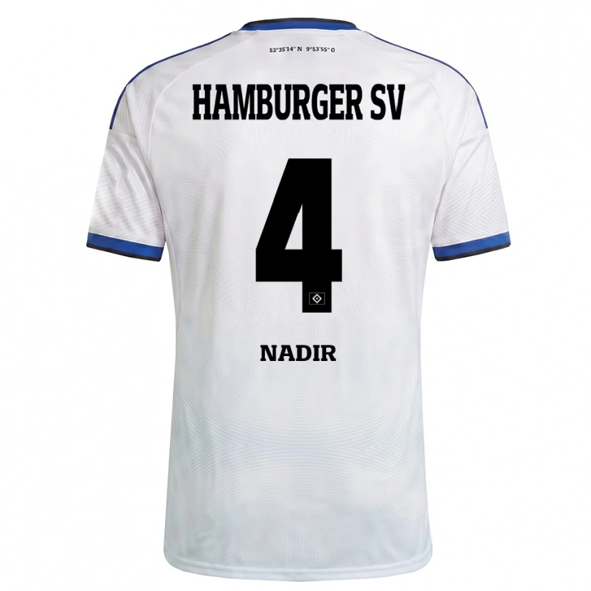 Danxen Dames Bilal Nadir #4 Wit Zwart Blauw Thuisshirt Thuistenue 2026/27 T-Shirt