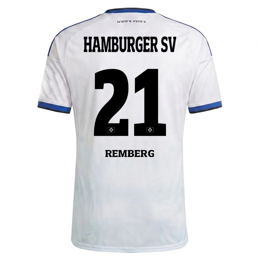 Danxen Dames Nicolai Remberg #21 Wit Zwart Blauw Thuisshirt Thuistenue 2026/27 T-Shirt