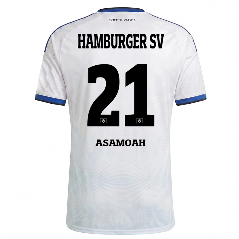 Danxen Dames Justin Asamoah #21 Wit Zwart Blauw Thuisshirt Thuistenue 2026/27 T-Shirt