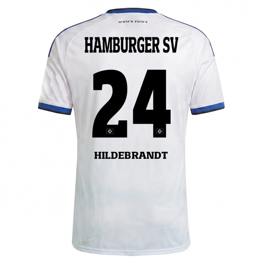 Danxen Dames Tjark Hildebrandt #24 Wit Zwart Blauw Thuisshirt Thuistenue 2026/27 T-Shirt