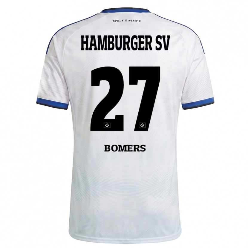 Danxen Dames Henrik Bomers #27 Wit Zwart Blauw Thuisshirt Thuistenue 2026/27 T-Shirt