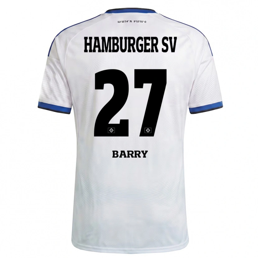 Danxen Dames Alpha Barry #27 Wit Zwart Blauw Thuisshirt Thuistenue 2026/27 T-Shirt