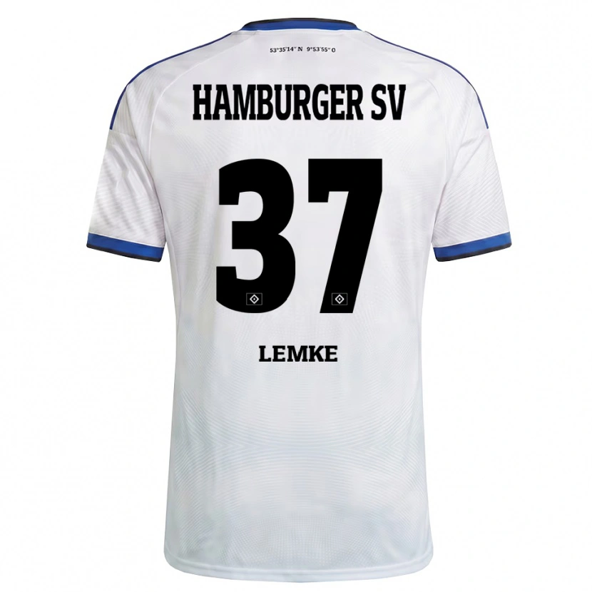 Danxen Dames Louis Lemke #37 Wit Zwart Blauw Thuisshirt Thuistenue 2026/27 T-Shirt
