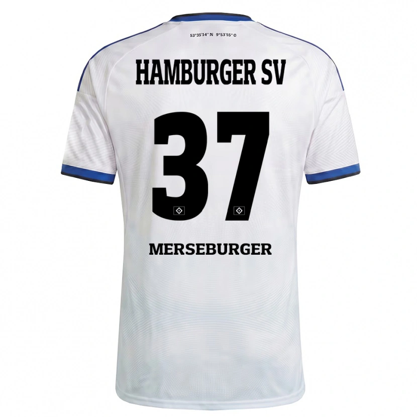 Danxen Dames Dominik Merseburger #37 Wit Zwart Blauw Thuisshirt Thuistenue 2026/27 T-Shirt