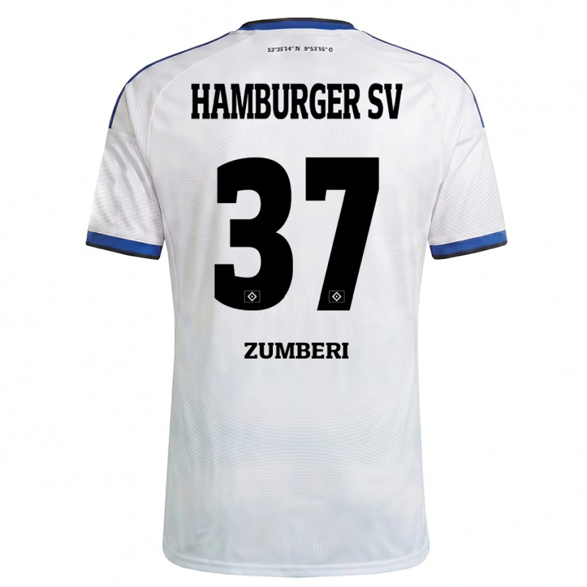 Danxen Dames Valon Zumberi #37 Wit Zwart Blauw Thuisshirt Thuistenue 2026/27 T-Shirt