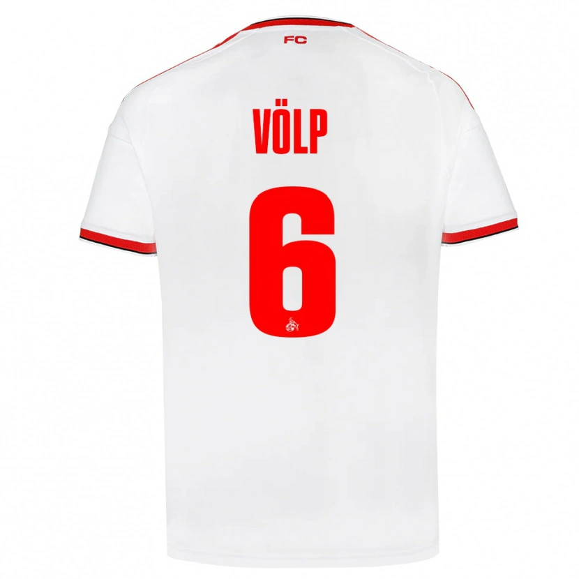 Danxen Dames Lennard Völp #6 Wit Rood Zwart Thuisshirt Thuistenue 2026/27 T-Shirt
