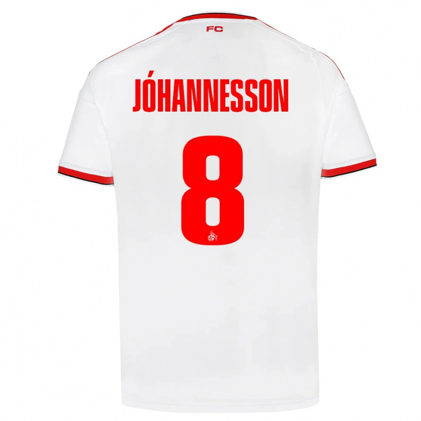 Danxen Dames Ísak Jóhannesson #8 Wit Rood Zwart Thuisshirt Thuistenue 2026/27 T-Shirt