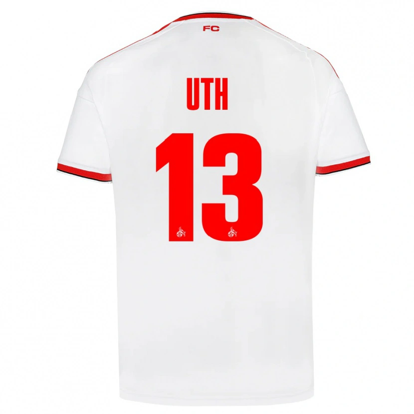Danxen Dames Mark Uth #13 Wit Rood Zwart Thuisshirt Thuistenue 2026/27 T-Shirt